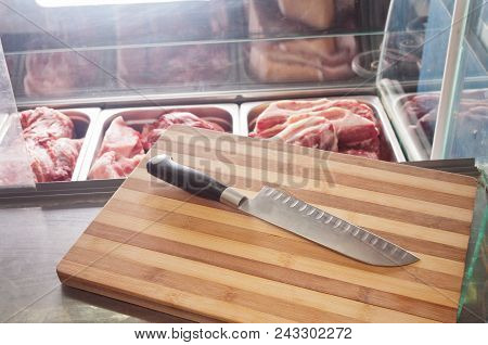 Various Pieces Of Meat On A Cutting Table