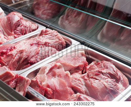 Various Pieces Of Meat On A Cutting Table