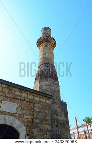 Minaret Without Top Of The 13th Century In The Ancient District In Antalya, Turkey.