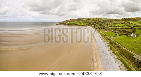 Aerial View Of The Red Wharf Bay On The Isle Of Anglesey, North Wales, United Kingdom.