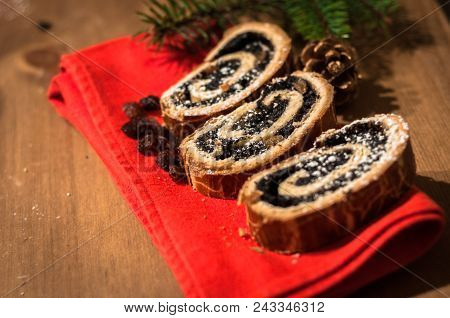 Poppy Seed Rolls On The Table, Dessert For Christmas