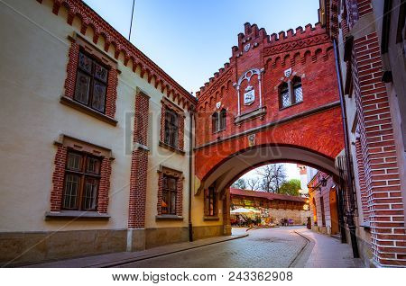 Barbican Fortress In A Historical Part Of Krakow, Poland