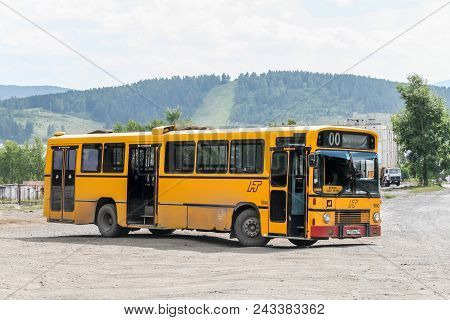 Satka, Russia - August 16, 2008: Old Urban Bus Aabenraa In The City Street.