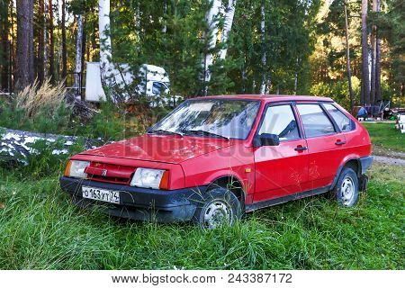 Arakul, Russia - September 2, 2017: Motor Car Lada 2109 Samara At The Countryside.