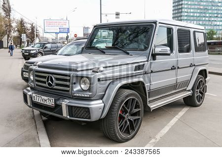 Moscow, Russia - March 2, 2018: Motor Car Mercedes-benz W463 G-class In The City Street.