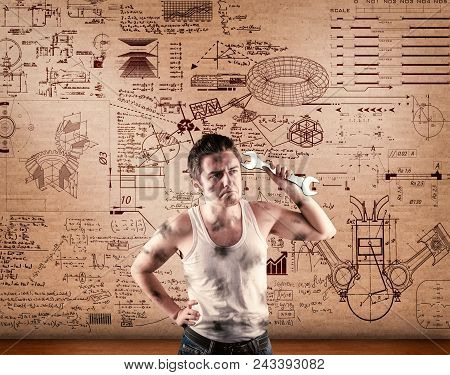 Confused Mechanic Tries To Solve The Problem With Physics Formula.