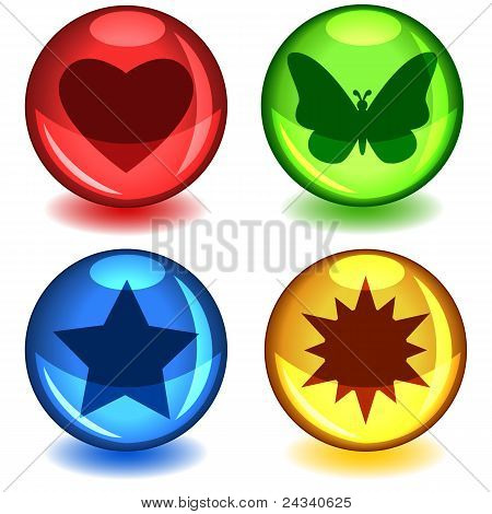 Farverige Symbol kugler