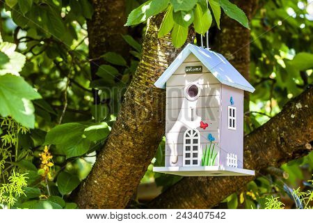 Alittle House For Birds In The Trees.