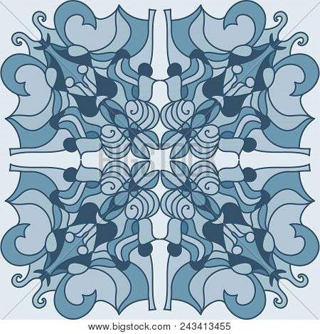 Beautiful Abstract Mandala/ Dark And Light Blue Color
