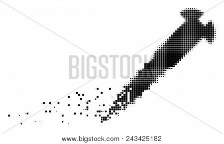 Dissolved Screw Dotted Vector Icon With Disintegration Effect. Rectangle Elements Are Combined Into 