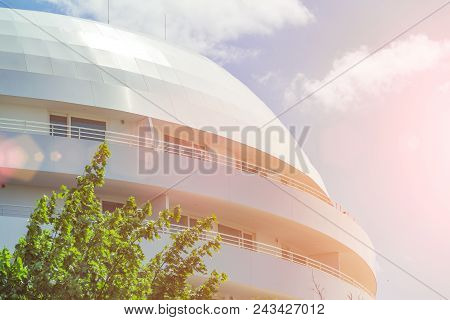 Modern Architecture Of The City, White Building In The Sun