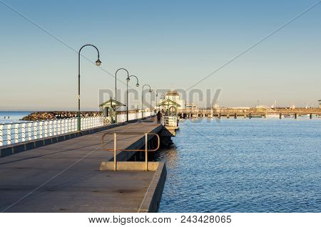 Melbourne, Australia - March 10, 2018: St Kilda Pier In The Inner Bayside Suburb Of St Kilda Was Bui