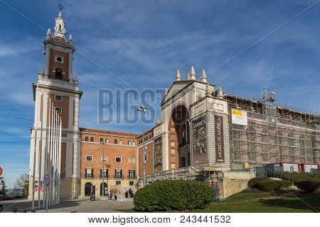 Madrid, Spain - January 23, 2018: Building Of Museum Of The Americas At Moncloa District In City Of 