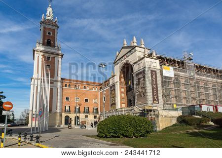 Madrid, Spain - January 23, 2018: Building Of Museum Of The Americas At Moncloa District In City Of 