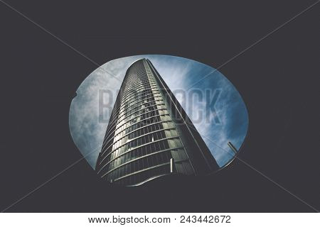 MADRID, SPAIN - MAY 11,2018: Four skyscraper tower in Cuatro Torres Business Area on May 11, 2018 in Madrid, Spain.