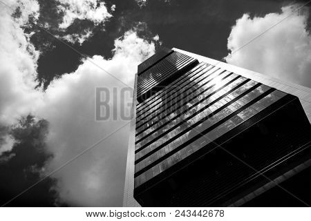 MADRID, SPAIN - MAY 11,2018: Cepsa tower in Cuatro Torres Business Area on May 11, 2018 in Madrid, Spain.
