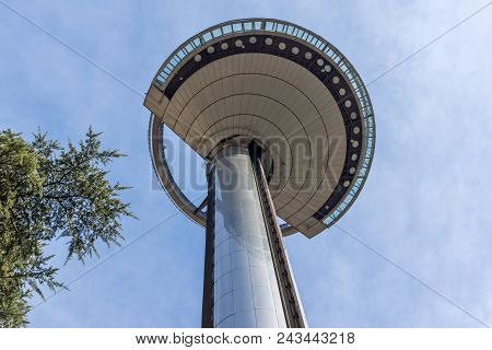Madrid, Spain - January 23, 2018: Lighthouse Of Moncloa In City Of Madrid, Spain