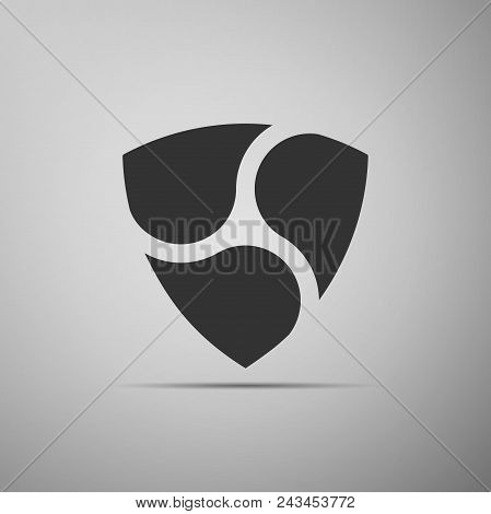 Cryptocurrency Coin Nem Xem Icon Isolated On Grey Background. Physical Bit Coin. Digital Currency. A