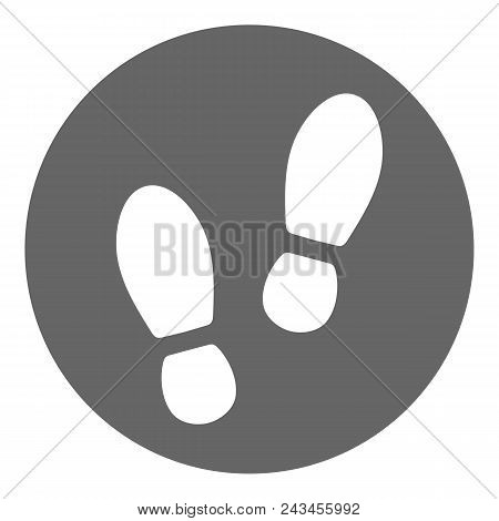 Footprint, Bootprint, Shoes Icon. Round. Vector Illustration.
