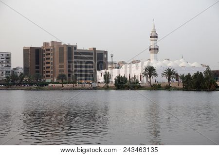 The Jaffali Mosque Nearby Balad (shopping Area)  In Evening  Jeddah, Saudi Arabia