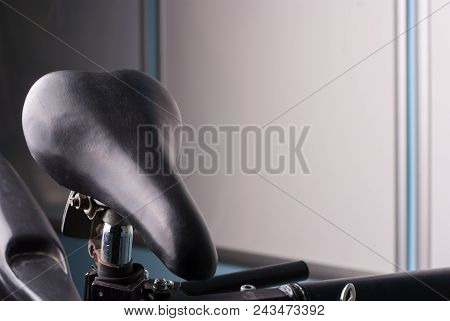 Chair For A Bike On A Holder In A Workshop Place For Text