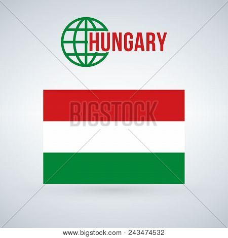 Hungary Flag Vector Illustration Isolated On Modern Background With Shadow