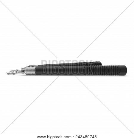 Karate Sticks Or Nunchuks On White Background. 3d Illustration