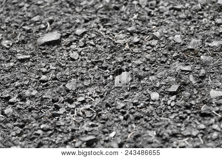 Asphalt Close-up For Background, Texture Of Asphalt