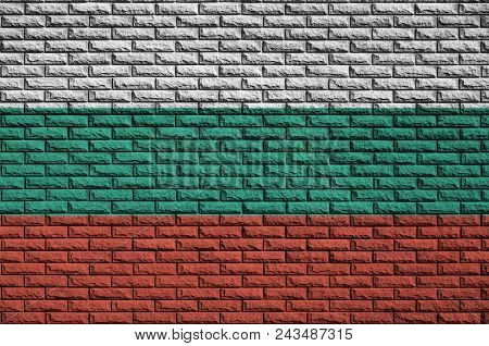 Bulgaria Flag Is Painted Onto An Old Brick Wall