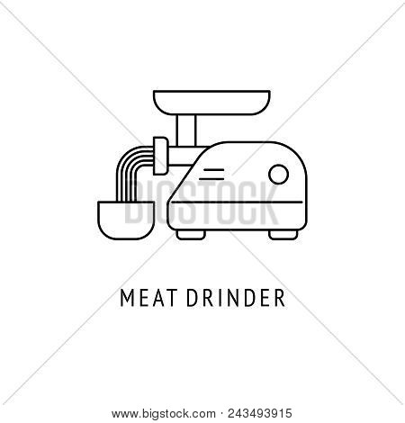 Meat Drinder Kitchen Appliances. Icon In Thin Line Style