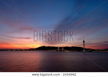 Illalla Macau Tower yleissopimuksen ja sillat