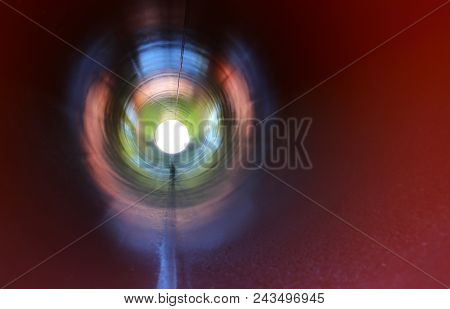 Unusual Look Through A Big Steel Pipe