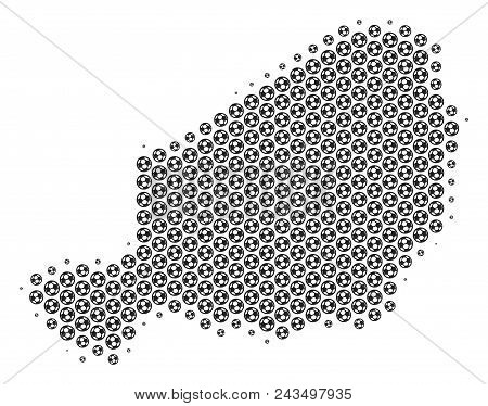 Football Ball Niger Map. Vector Geographic Scheme In Grey Color. Abstract Niger Map Concept Is Combi