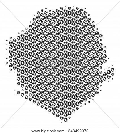 Football Ball Sierra Leone Map. Vector Geographic Scheme In Gray Color. Abstract Sierra Leone Map Mo