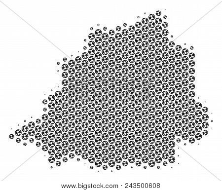 Football Ball Vatican Map. Vector Territorial Plan In Gray Color. Abstract Vatican Map Composition I