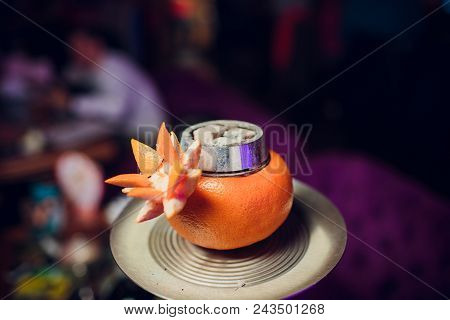 Stylish Hookah With The Aroma Grapefruit For Relax. Grapefruit Shisha