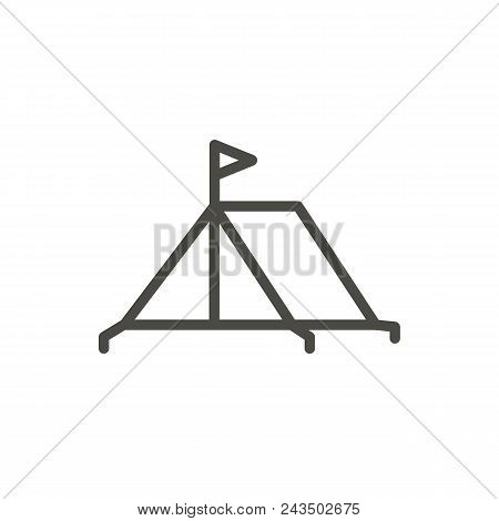 Tent Icon Vector. Line Camping Symbol Isolated. Trendy Flat Outline Ui Sign Design. Thin Linear Trav