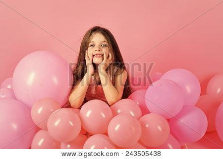 Kids Face Skin Care. Portrait Girl Face In Your Advertisnent. Birthday, Happiness, Childhood, Look. 