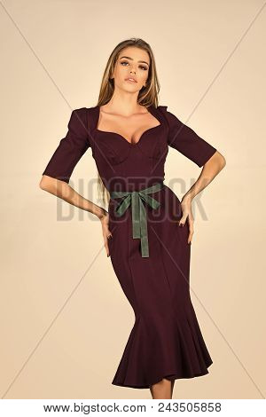 Woman Face Beauty. Ashionable Woman In Nice Dress. Fashion Autumn Photo