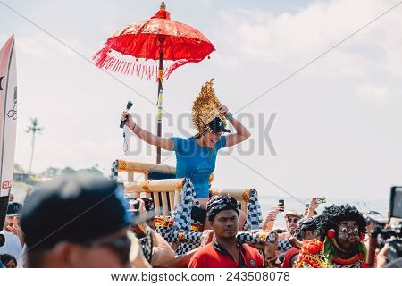 June 3, 2018. Keramas, Bali, Indonesia. Award Ceremony Of Competition Wsl Corona Bali Protected. Win