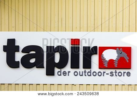 Giessen, Germany - 25 March: Company Sign Of The Store Chain
Equipment For Backpackers, On The Facad
