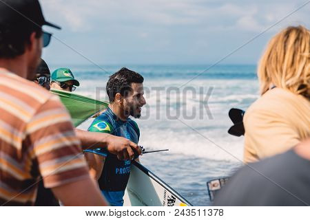 June 3, 2018. Keramas, Bali, Indonesia. Award Ceremony Of Competition Wsl Corona Bali Protected. Win