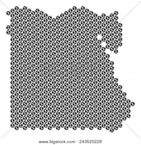 Football Ball Egypt Map. Vector Geographic Scheme On A White Background. Abstract Egypt Map Mosaic I