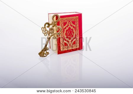 Retro Key And Islamic Holy Book Quran In Mini Size