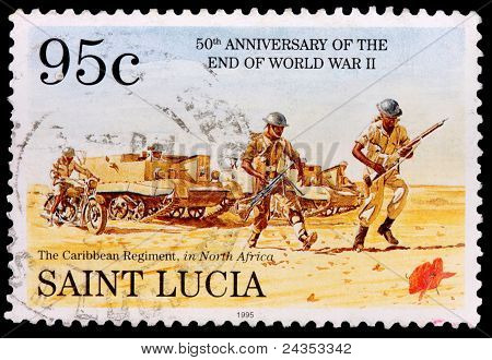 Un francobollo di 95 centesimi stampato In Saint Lucia
