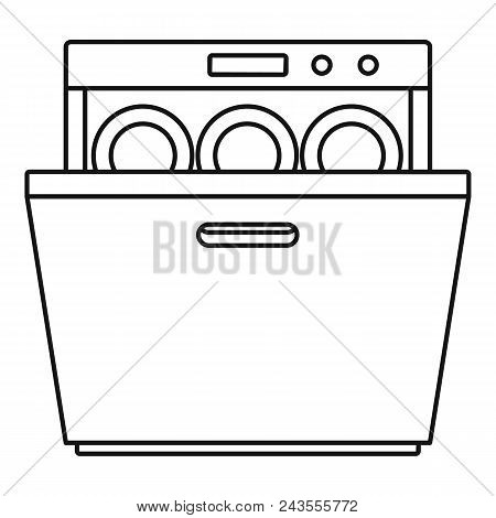 Modern Dishwasher Icon. Outline Illustration Of Modern Dishwasher Vector Icon For Web Design Isolate