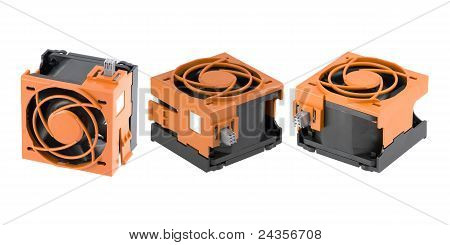 Ventiladores de refrigeração na gaiola de proteção