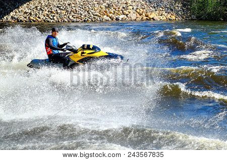 Saint-petersburg. Russia. 05272018 Jet Ski On The Shore