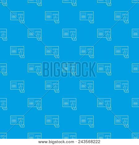 Cardiograph Pattern Vector Seamless Blue Repeat For Any Use