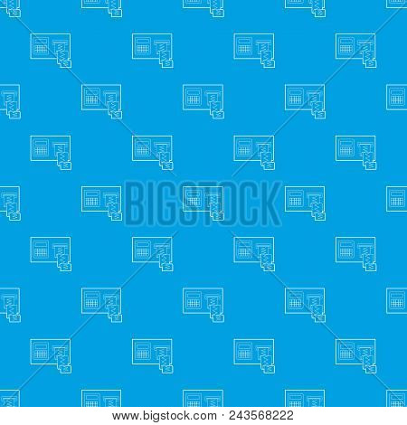 Cardiograph Pattern Vector Seamless Blue Repeat For Any Use